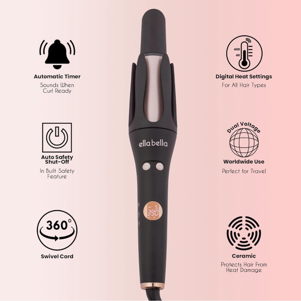 ELLA BELLA® Automatic Rotating Curling Iron • Auto Hair Curlers